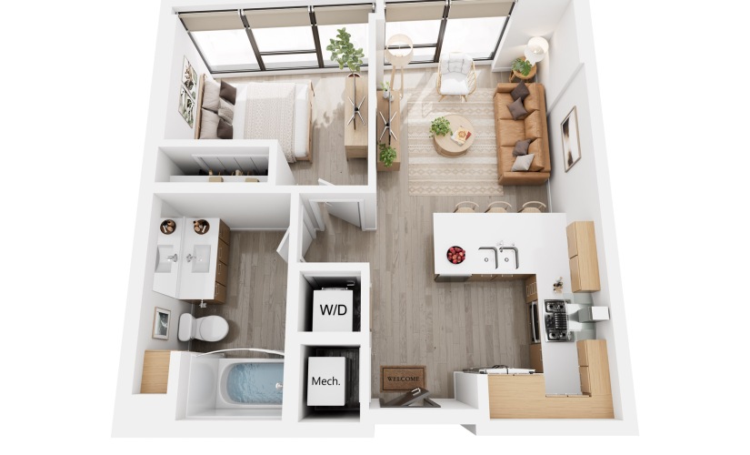 Alina APH - 1 bedroom floorplan layout with 1 bathroom and 560 square feet